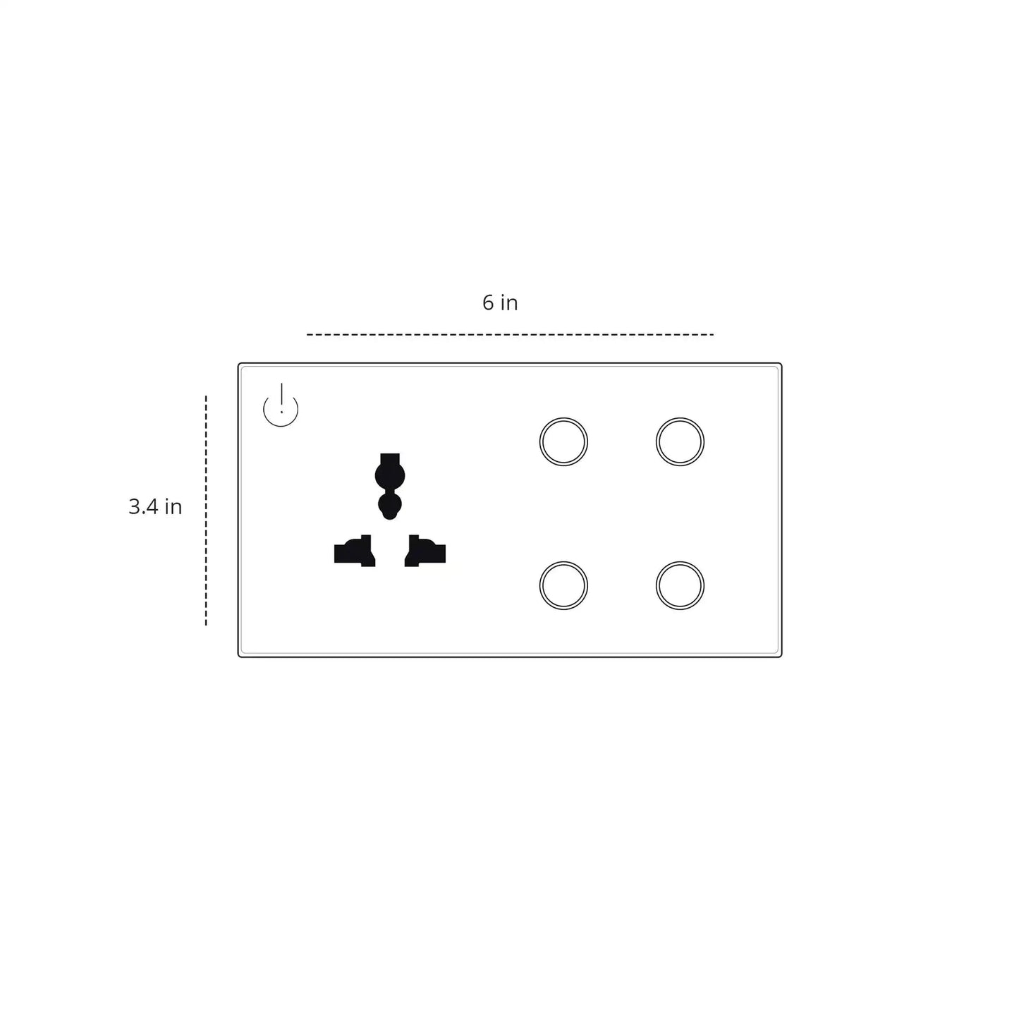 4 Gang and Universal Socket-Smart Switch Crystal Series