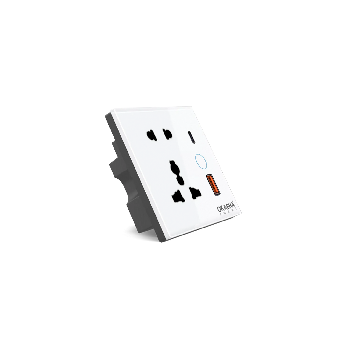Universal Smart Socket+1USB+1 C Type Crystal Series