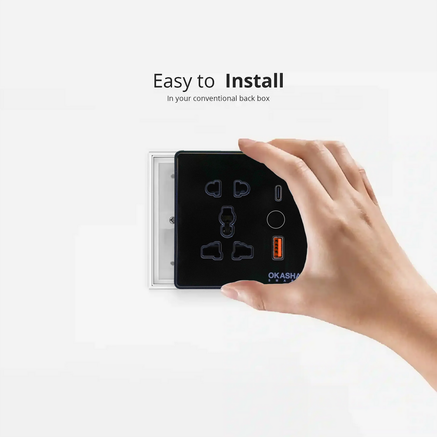 Universal Smart Socket+1USB+1 C Type Crystal Series